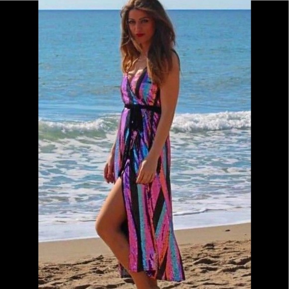 NWT ZARA MULTI COLOURED SEQUENCE DRESS - Picture 5 of 15